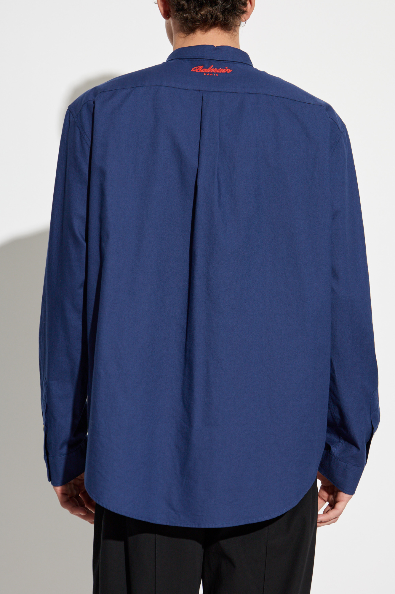 Navy blue Shirt with embroidered logo Balmain - Vitkac Canada